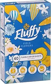 Fluffy Tumble Dryer Sheets, 40 Pack, Field Flowers, Long Lasting Fragrance