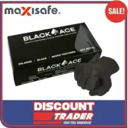 Maxisafe Black Ace Disposable Nitrile Gloves Unpowdered Box of 100 Large (L)