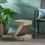 Noble House Outdoor Accent Table 16.75" Lightweight Concrete Frame In Light Grey