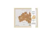 Travel Board 27x22cm Desk Australia Map Adventure Trip Framed Canvas w Stand