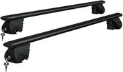 Giantz Car Roof Rack, 126cm Length Universal Roofs Racks Pod Box Storage Basket Container Cross Bars Cars Accessories Transporting Storages, with Holder Adjustable Lockable Clamp 90kg Aluminium Black