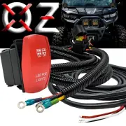 10' Power Busbar Wire Pod Lights On/Off Red Rocker Switch 3-Wire Harness Kit