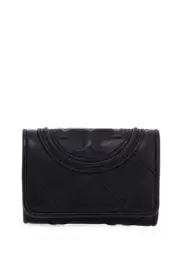 Fleming quilted tri-fold wallet TORY BURCH Woman Sz. U STANDARD 156558 1 BLACK