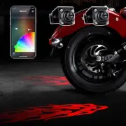 Curb FX Bluetooth LED Projector Welcome Light Flame Style 2pc - XK-CFX-STA-FLAME