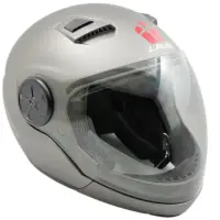 在飛比找momo購物網優惠-LAUS全罩下巴可拆式內置墨鏡素色安全帽-灰色