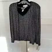 Ronni Nicole Sparkle Top & Cardigan Set Formal Party Black Silver Sz. small NWT