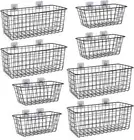 8 Pack Wire Storage Baskets Household Metal Wall-Mounted Containers Organizer Bi