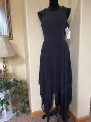 Aidan Mattox Designer Dress, Black, Chiffon Skirt w/ Halter Cut Out Top $275 NWT