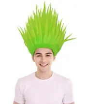 HPO Adult Men's Tv Musical Movie Green Troll Wig, Cosplay Wig, HM-1718