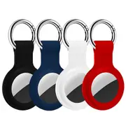 4 Pack Case For Apple AirTag Keyring Air Tag Protector KeyChain Silicone Carry Cover