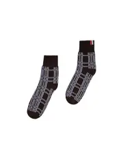 check-jacquard ankle socks One size Black