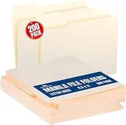1InTheOffice Manila Folders 8.5 x 11, 1/3 Cut Manila File Folders Letter Size, Office Supplies, Assorted Tab, 100/Pack, 2 Pack