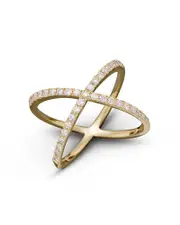 Diamond X Band in 14K Yellow Gold, .40 ct. t. w.
