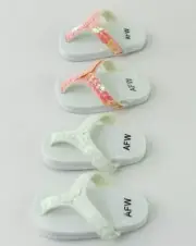 1 pair WHITE Sequin sandals - flats - fits 14.5" dolls like Wellie Wisher- NEW!!