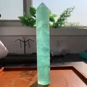 764g Aqua Green Fluorite Stone Point Tower Quartz Crystal Specimen Collection