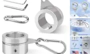 2 Pack Aluminum Alloy Flag Pole Rings, 360 Degree Rotating 2 Pack-1 inch silver