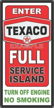 TEXACO GAS STATION FULL SERVICE ISLAND PUMP SIGN REMAKE ALUMINUM SIZE OPTIONS