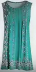 Lily by Firmiana Teal&Pink Geomatric Pleated Sleeveless Tunic Women's Large12/14