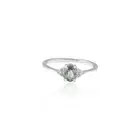 0.50 Ct Sapphire & White Topaz Solitaire Ring 925 Solid Sterling Silver