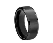 Fashion Unisex Titanium Steel Ring Wedding Band Couple Lovers Finger Jewelry-Black 11 - Black 11