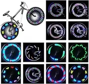 [ROTTAY] Bike Wheel Lights, Bicycle Wheel Lights Waterproof RGB Ultra Bright Spoke Lights 14-LED 30pcs Changes Patterns -Safety Cool Bike Tire Accessories Kids Adults-Visible from All Angle
