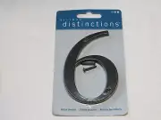 Hillman Distinctions 843146 4 inch black house mailbox number # 6 NOS