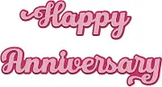 Happy Anniversary Words Greetings Best Wishes Die-Cuts Metal Cutting Dies for DIY Scrapbooking Embossing Stencil Album Paper Craft Gift Card Home Decoration Card-Making