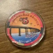 $5 hard rock Bay bridge biloxi mississippi casino chip rare
