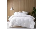 Accessorize Seersucker White 3 Piece Polyester Comforter Set