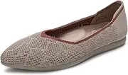 [youngshow] Women's Ballet Flats Comfortable Work Shoes, Casual Pointed Toe Flats for Office, Dressy Slip-On Walking Shoes