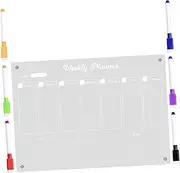 Generic 1 Dry Erase Board Reusable Planner for Fridge Practical Weekly and Monthly Calendar with Markers for Home Office School and More
