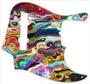 J BASS 5 STRING Graphic Pickguard to fit Fender Bass Guitar Abstract 59