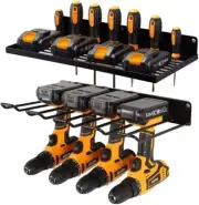 NEW WALL MOUNT POWER TOOL AND BATTERY STORAGE SHELF ORGANIZER
