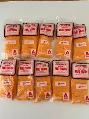 Lot of 10 Paks Columbia-Minerva Latch HookRug Yarn Pre-Cut Acrylic SUN ORANGE