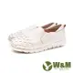 W&M(女)真皮編織風格休閒鞋 女鞋-白色