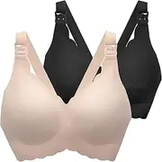 MomWills Nursing Bras for Breastfeeding, Seamless Ultra Comfort Breathable Maternity Bras, Natural Shape Pregnancy Bras