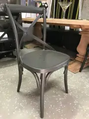 Cross Back - Cafe Chair for Sale Strong Metal Frame Best Quality Charcoal Grey