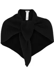 Inverni Ribbed Cashmere Shawl - Black - One Size ONE SIZE