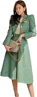 [Generic] Women Office Outfit Single Breasted Short Blazer Coat Suit Jacket High Waist Midi Skirt 2 Piece Sets