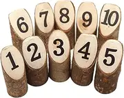 CLISPEED 10pcs Table Number Stub Tree Table Numbers Decorations Mini Indoor Stumps Stand Home Decor House Decor Number Logs Small Center Rustic Dining Room Table Bamboo