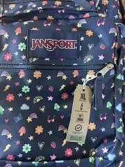 NWT JANSPORT Big Student Backpack XL SLICE OF FUN Navy Blue