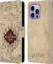 Head Case Designs Officially Licensed Harry Potter The Marauder's Map Prisoner of Azkaban II Leather Book Wallet Case Cover Compatible with Apple iPhone 14 Pro Max