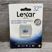 Lexar High Performance MicroSD High Capacity Card with 45Mbps Write Speed, 32GB