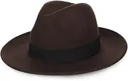 [Hcclijo] Wool Fedoras Hat Vintage Wide Brim Trilby Felt Jazz Hats for Women Men Winter Caps