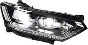 Car Headlights DRL Day Running Light LED Bi Xenon Bulb Fog Lights Car Accessory Passat Head Lamp Compatible With VW Passat B8 EUR 2016-2020(Double U All LED)