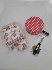 Farberware Swivel Peeler ~ Potholders OvenMit ~ 6.5" Round Tin Lot of 7 New Gift