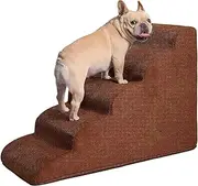 Pet Stairs,Dog Stairs for High Beds 5-Step Dog Steps for Small Dogs and Cats Curved Pet Stairs for High Bed Climbing Non-Slip Balanced Pet Step Indoor Stairs for Small Pets Older Dogs