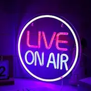KABOER Live On Air Neon Light Sign,11.8'' LED Live On Air Neon Lights Decor,USB Powered Live On Air Neon Wall Art Sign for Studio, Wall, Bedroom, Game Room Decor,RTQOJ7650