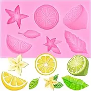Lemon Fondant Molds Summer Fruit Flower Silicone Mold Lemon Slices Mold For Sugar Cake Decorating Cupcake Topper Candy Chocolate Gum Paste Polymer Clay