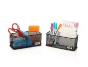 Wire Mesh Magnetic Baskets for Refrigerator, Whiteboard, Office Cabinet Black
